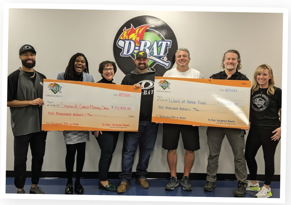 (pictured left to right) Cory Alexander (D-BAT), Ashlee Hill (Cohen Clinic at The Up Center), Tina Gill, Pat Stafford (D-BAT), Craig Colucci (D-BAT), Brian Singer (Word of Honor Fund), Kara Stafford (D-BAT)